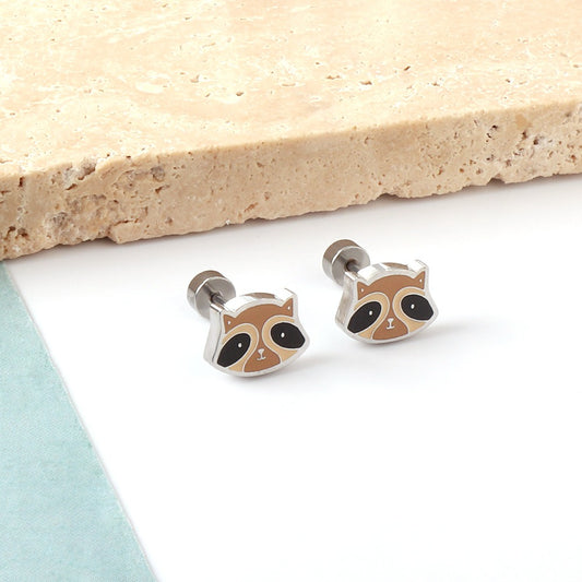 Oh! Cherise Stainless Steel Flat Back Earrings