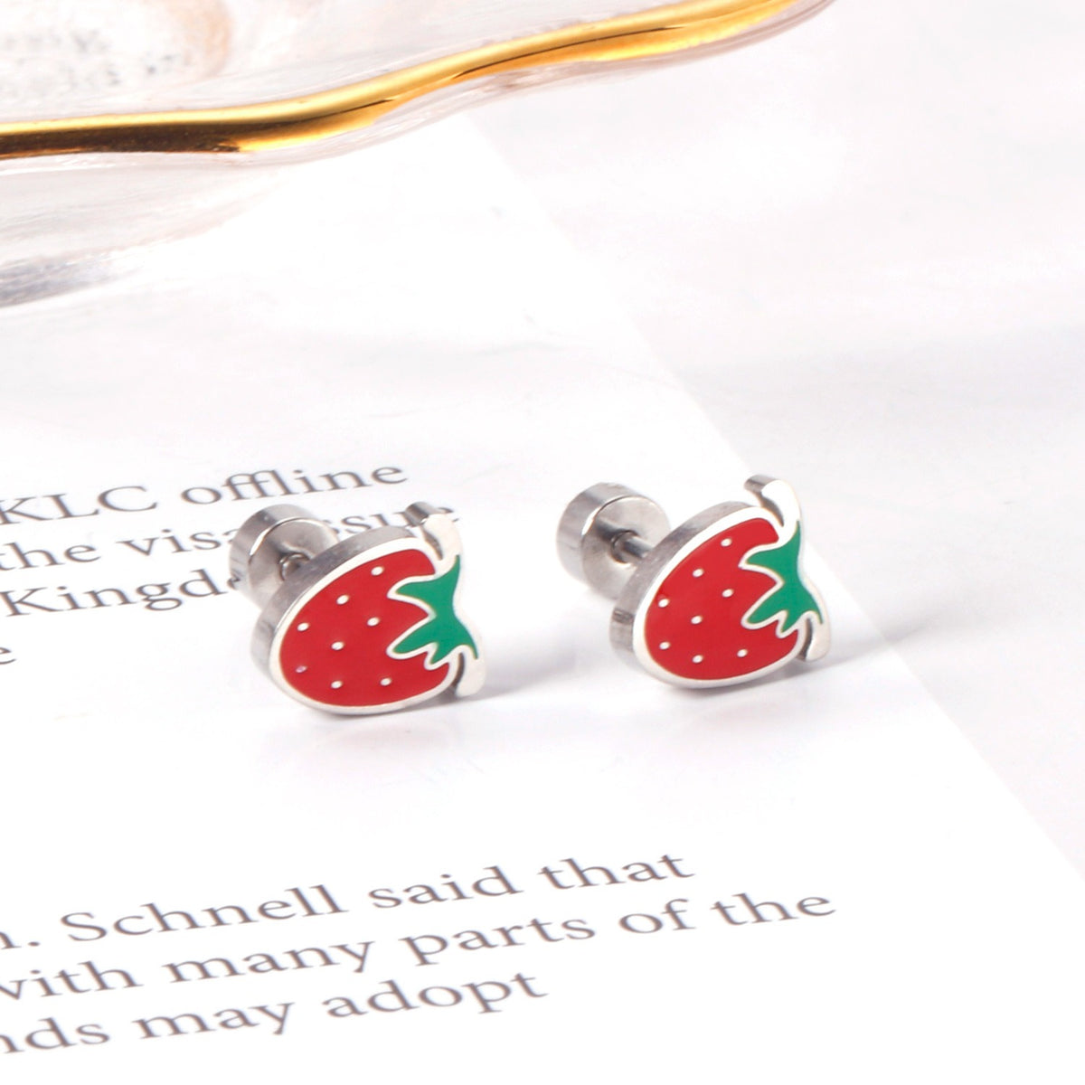 Oh! Cherise Stainless Steel Flat Back Earrings