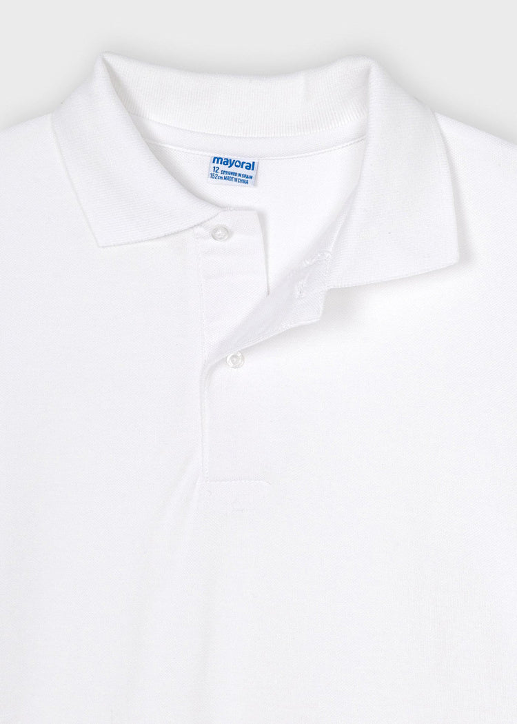 Mayoral - School Uniform Long Sleeve Polo Shirt - White