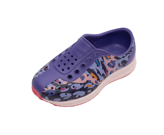 Native Shoes Robbie Child Ultra Violet/ Milk Pink/ Healing Digital Cheetah/ Dazzle Speckle Rubber