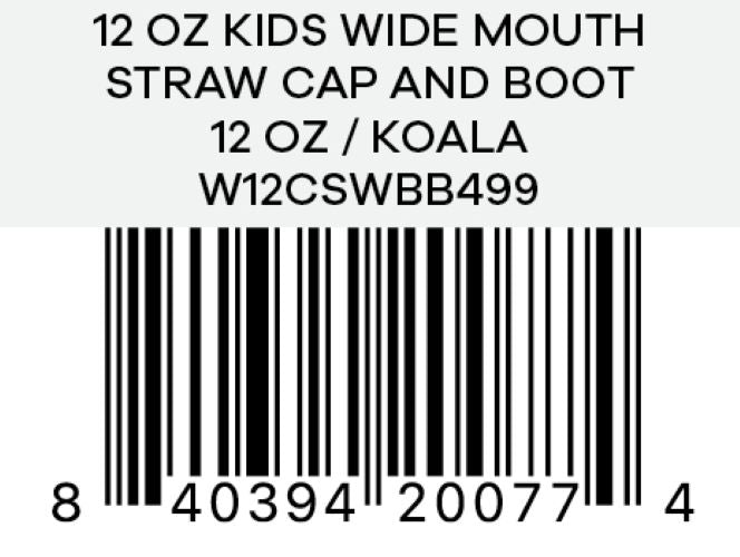 Hydro Flask - 12 OZ Kids Wide Mouth Straw Cap And Boot Koala