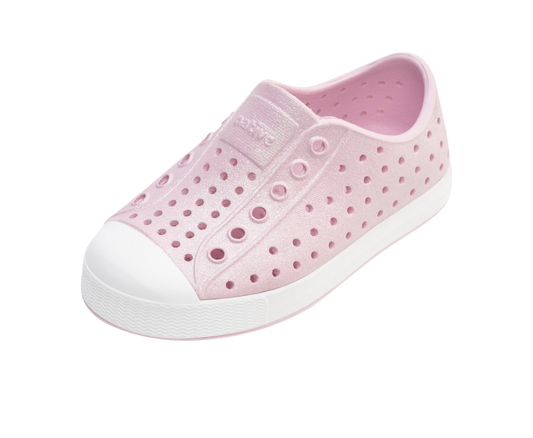 Native Shoes - Jefferson Bio Bling Kids - Barely Pink Bling/Shell White
