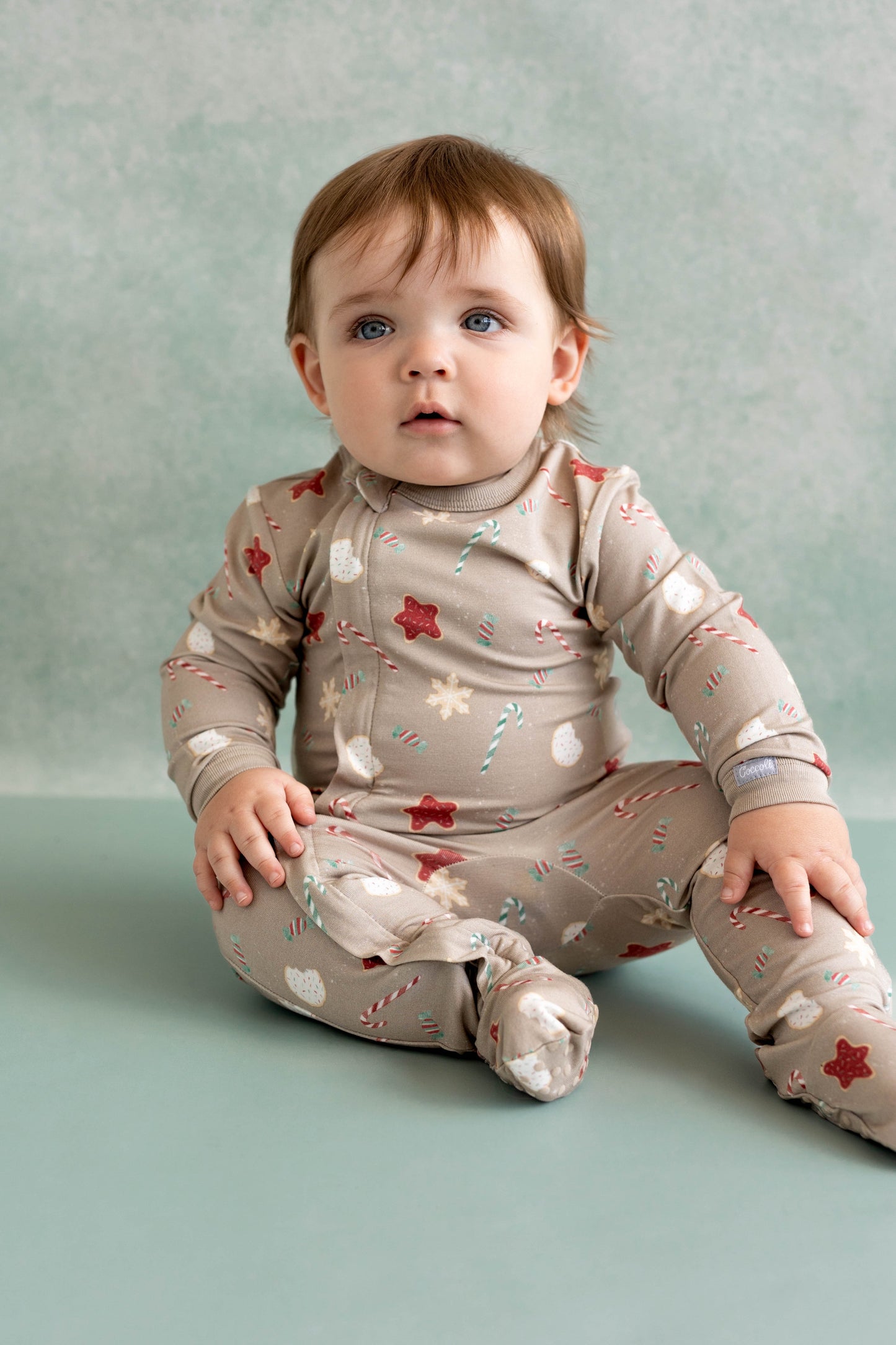 Coccoli - Modal Zipper Footie - Sugar Cookies On Moonlight- 1M