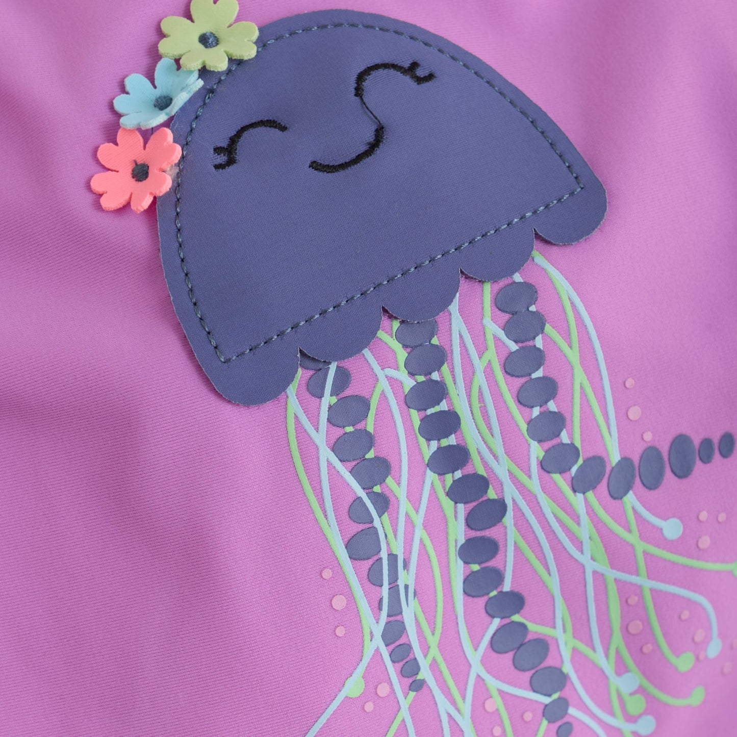 Color Swimsuit with Jellyfish Applique 6Y