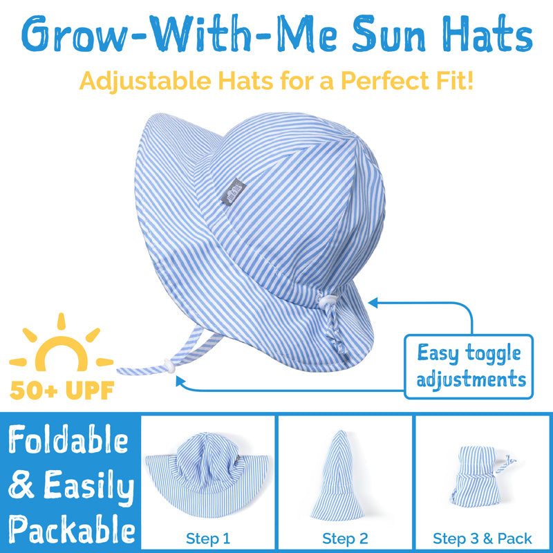 Jan & Jul - Kids Cotton Floppy Hats - Blue Stripes