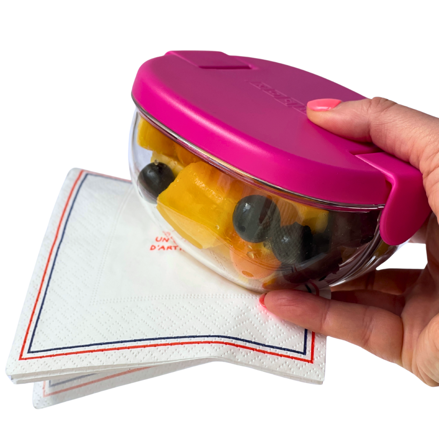 Yumbox - Leakproof Snack Bowl with 3 Compartments - Raspberry Pink