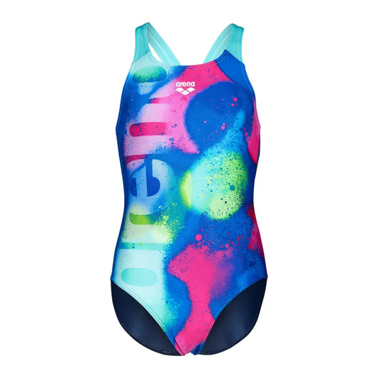 Arena Girl's Spray Paint Swimsuit Swim Pro Back