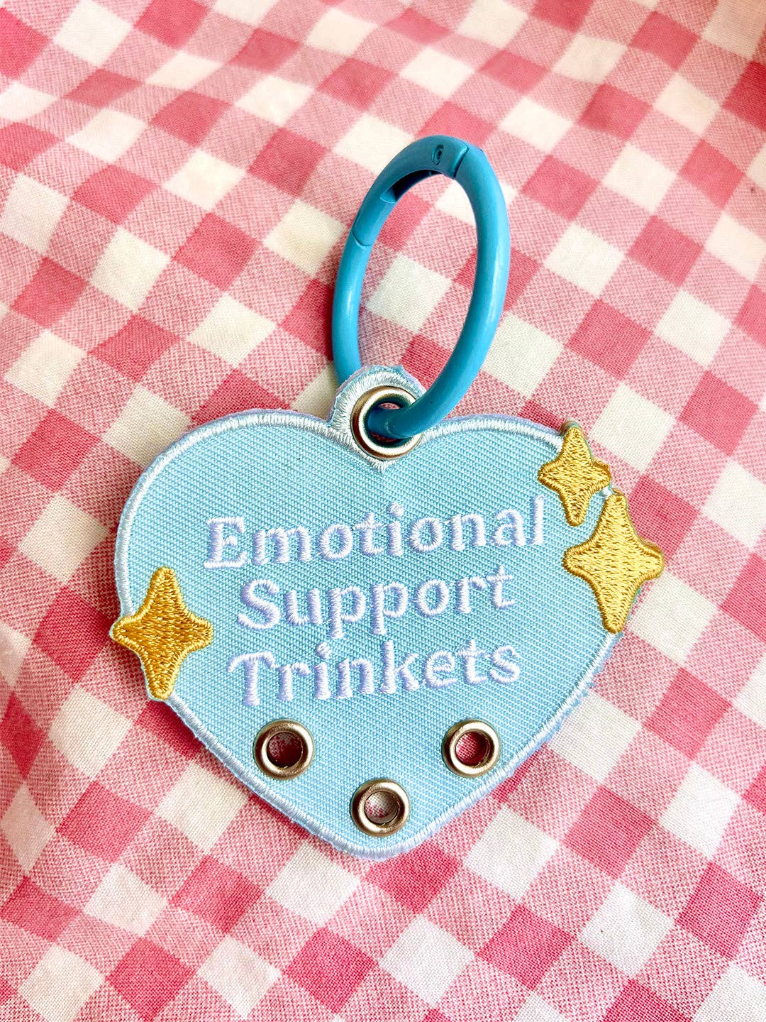Maobabie - Emotional Support Trinkets Heart Embroidered Keychain
