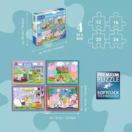 Ravensburger - Peppa Pig 4 in A Box Puzzle Set