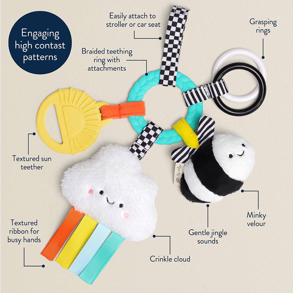 Itzy Ritzy - *NEW OPTION* Bitzy Busy Ring™ Teething Activity Toy: High Contrast