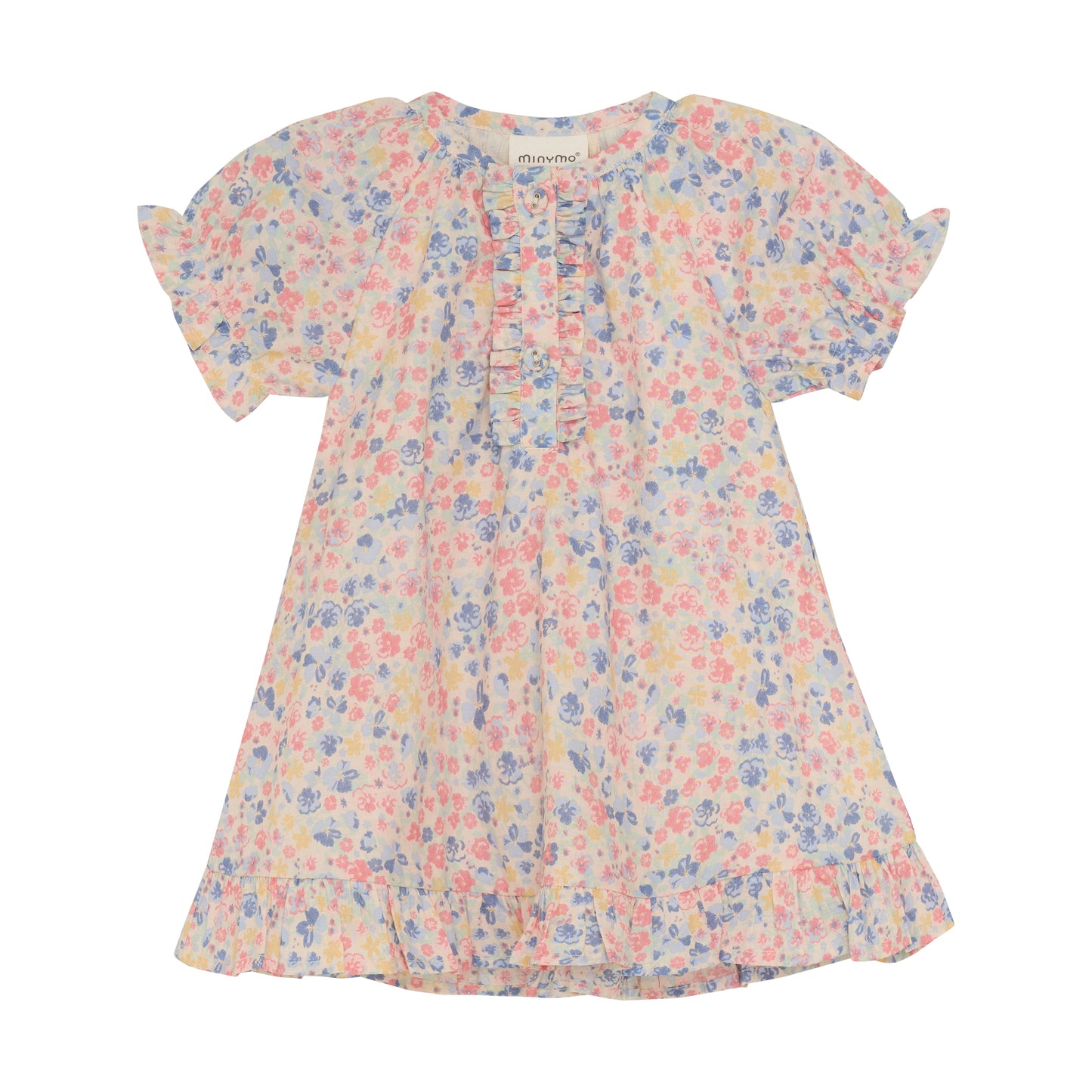Minymo Dress SS All Over Print With Lining - 3 Months