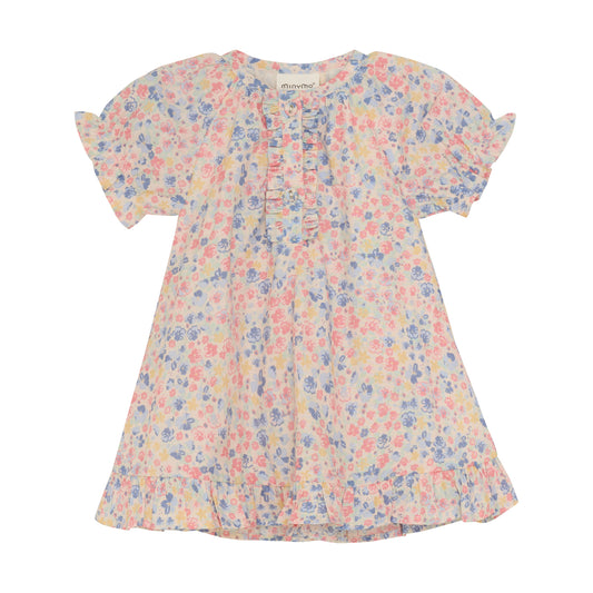 Minymo Dress SS All Over Print With Lining - 3 Months