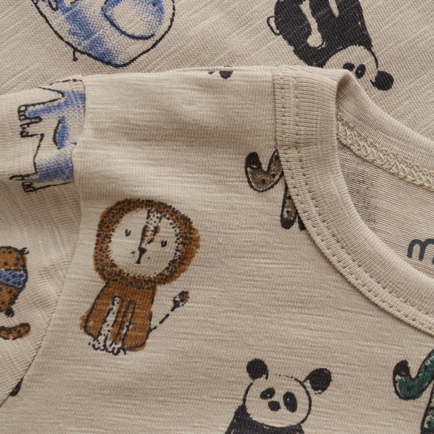 Minymo - All Over Safari Animal Print  Long Sleeve T-shirt - 3 Months