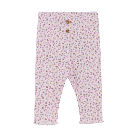 Minymo - Ribbed Floral Legging - 3 Months