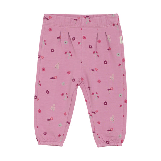 Minymo Pink Floral Infant Sweatpants - 3 Months