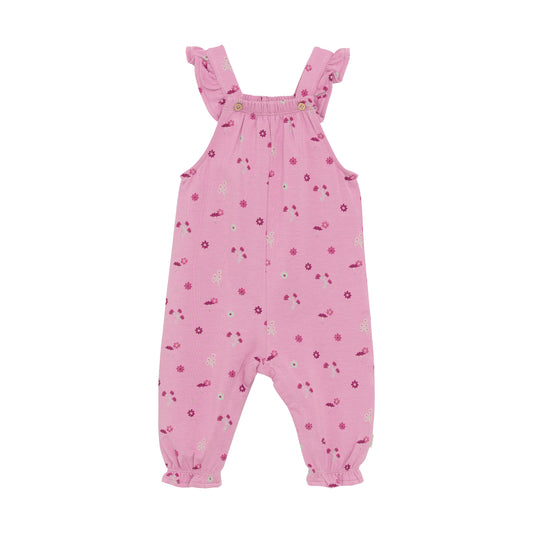 Minymo Pink Floral Overalls - 3 months
