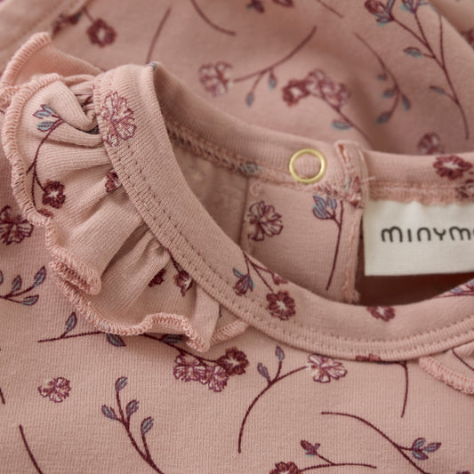 Minymo - Floral Long Sleeve Bodysuit - 3 months