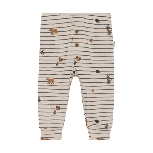 Minymo Striped Animal Pants - 3 Months