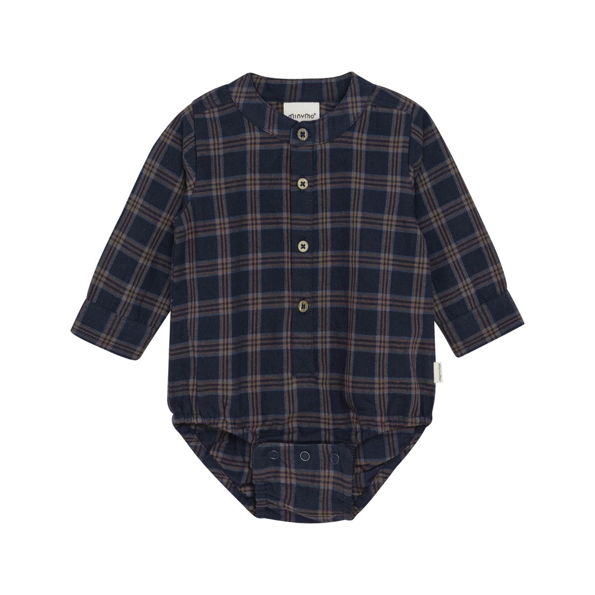 Minymo - Baby Body Suit Check Blue - 3M