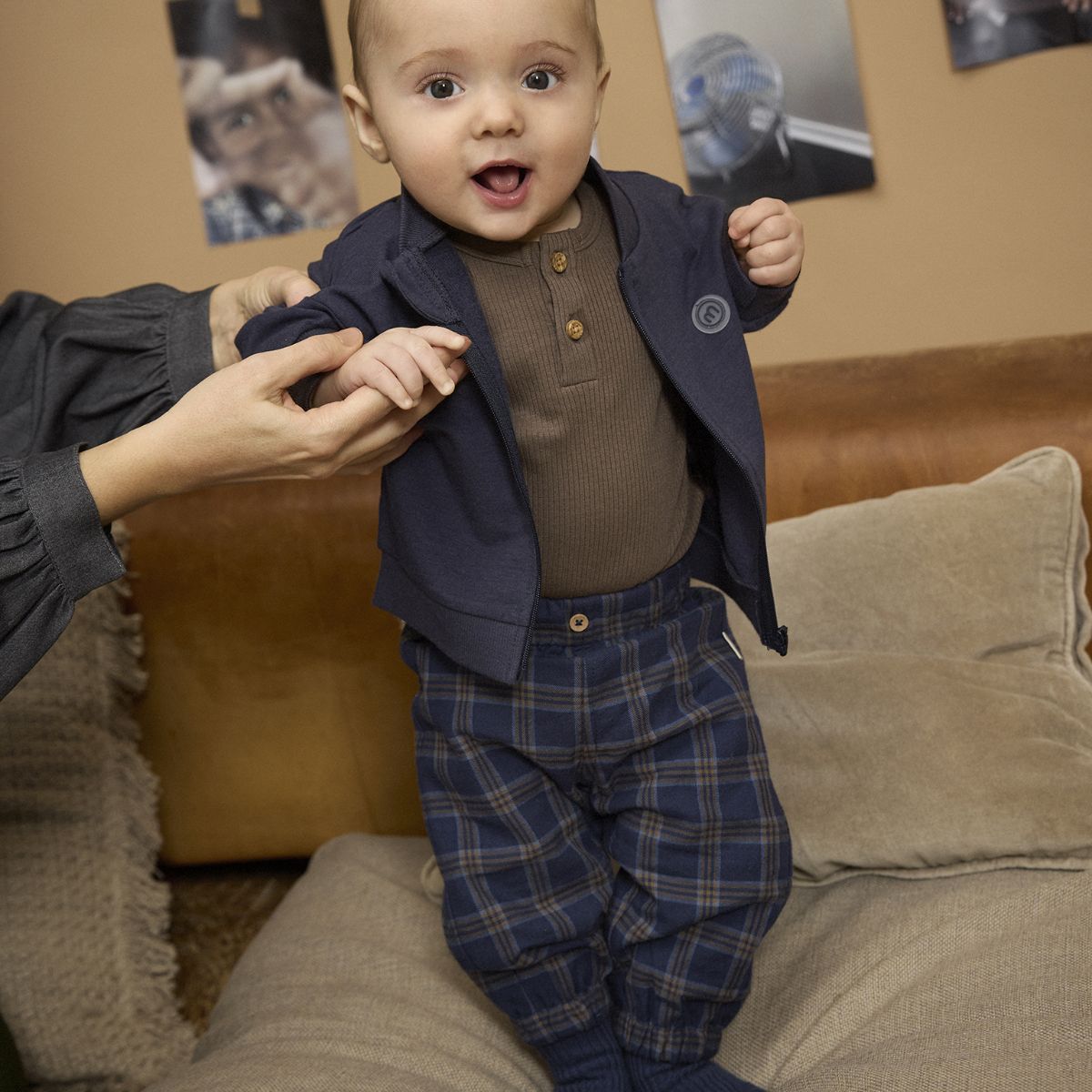 Minymo - Baby Blue Checked Pant - 3M