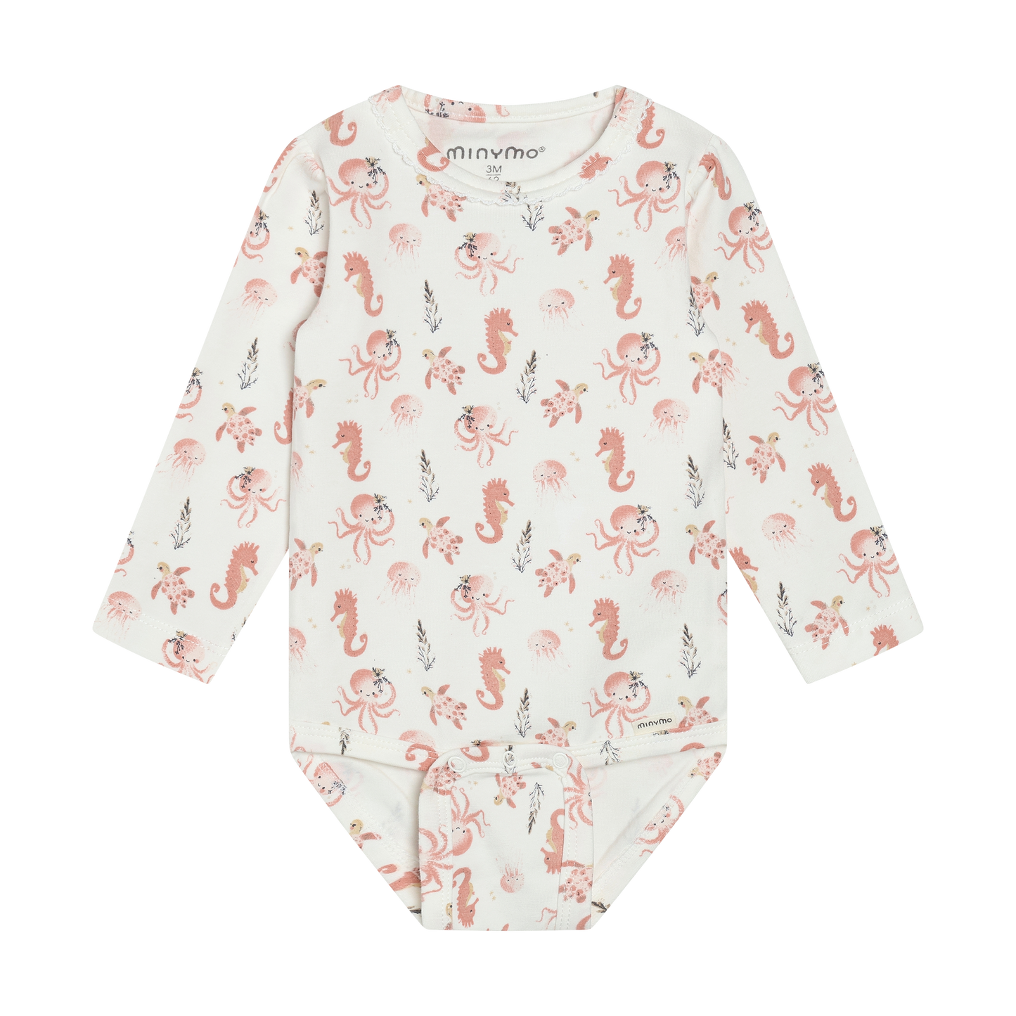 Minymo - Sea Creatures All Over Print Long Sleeve Bodysuit