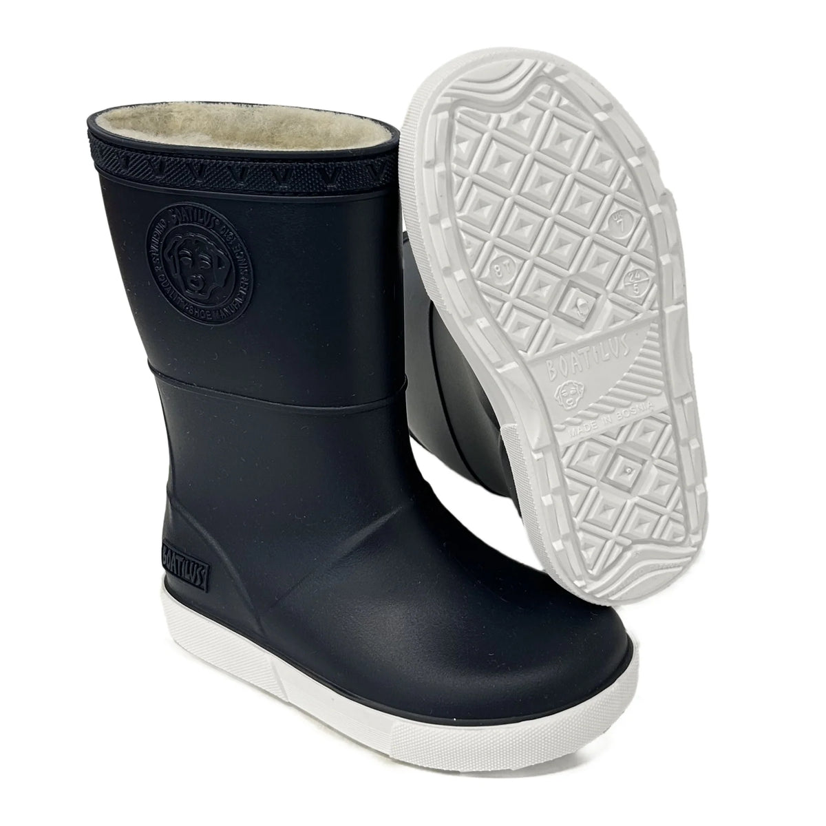 Boatilus Seals Wool Lined Kids Rain Boots