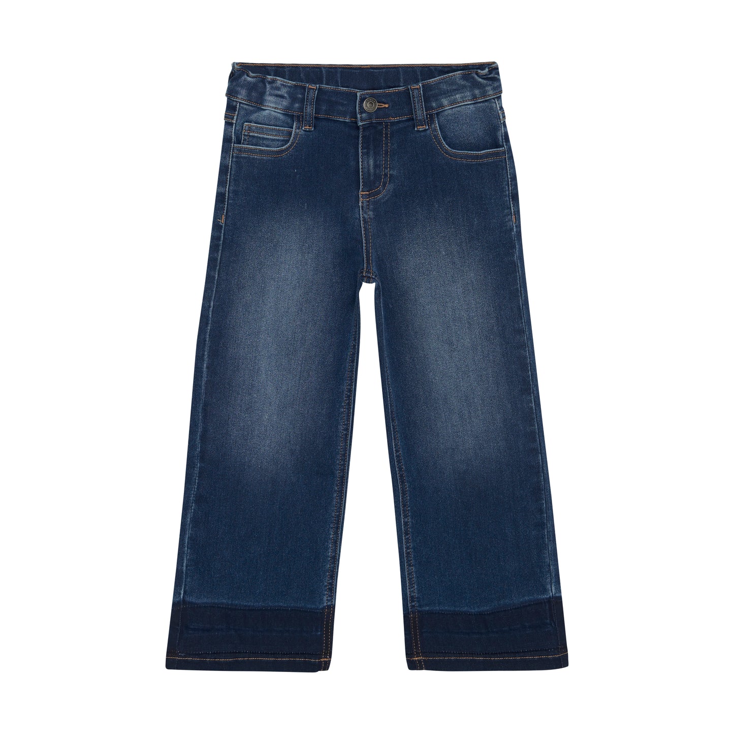 Minymo - Wide Leg Denim Jeans with Cherry Embroidery - 5 Years