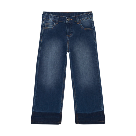 Minymo - Wide Leg Denim Jeans with Cherry Embroidery - 5 Years