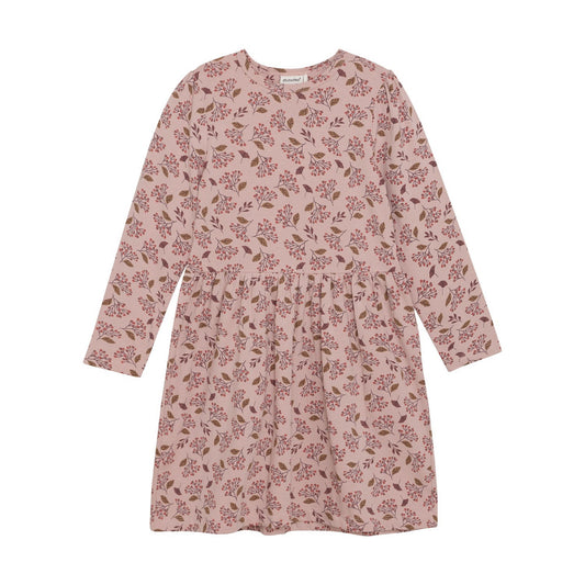 Minymo Infant/kid Girl Dress Ls Aop