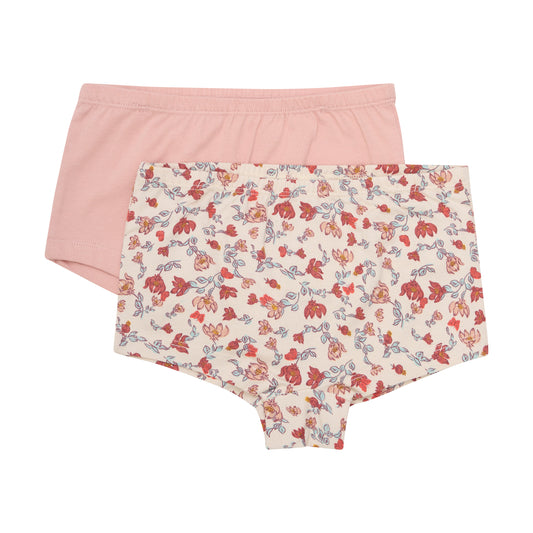 Minymo Girl's Briefs Underwear Sandshell Floral 2 pack
