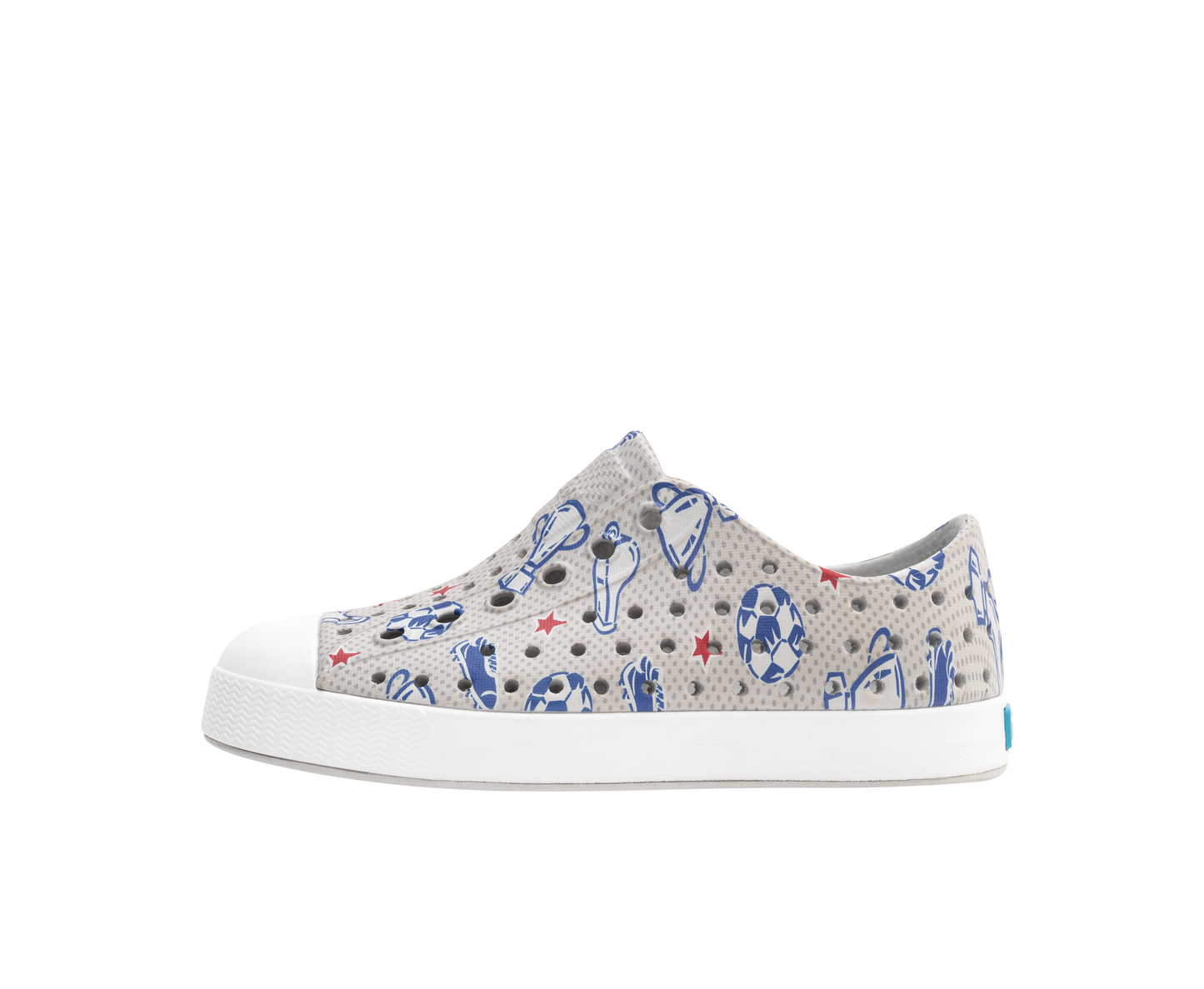 Native Shoes - Jefferson Print Kids - Hyams Grey/Shell White/Soccer Trophy
