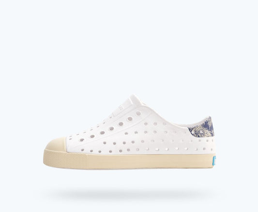 Native Shoes Jefferson Block Kids - Shell White / Bone White / Ink Palm Block