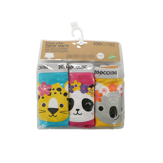 Zoocchini - Kids Organic Hipster Shorts - 3Pc Set - Flower Power