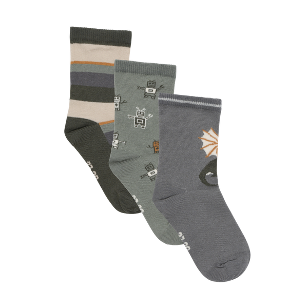 Minymo Robots & Dragons Cotton Socks 3 Pack
