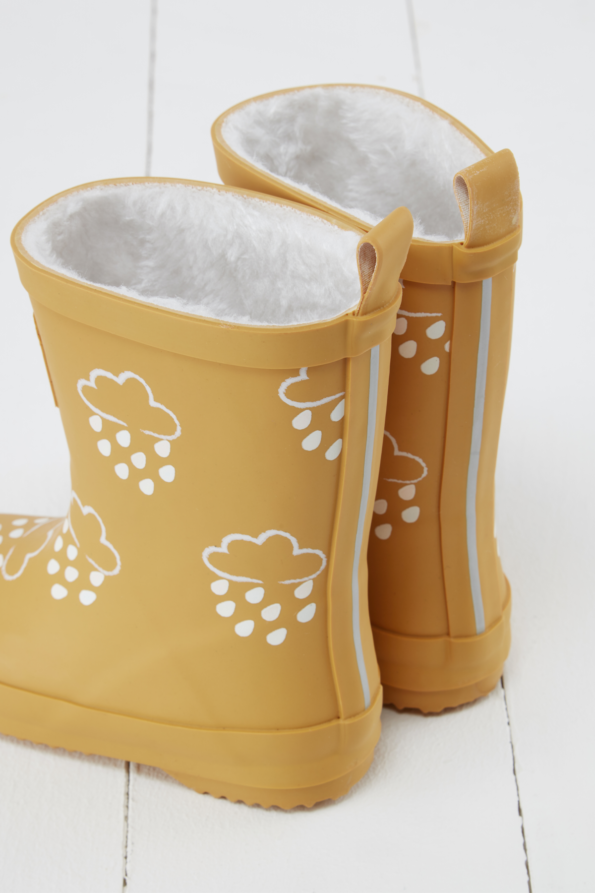 Grass & Air - Ochre Colour-Changing Kids Winter Wellies