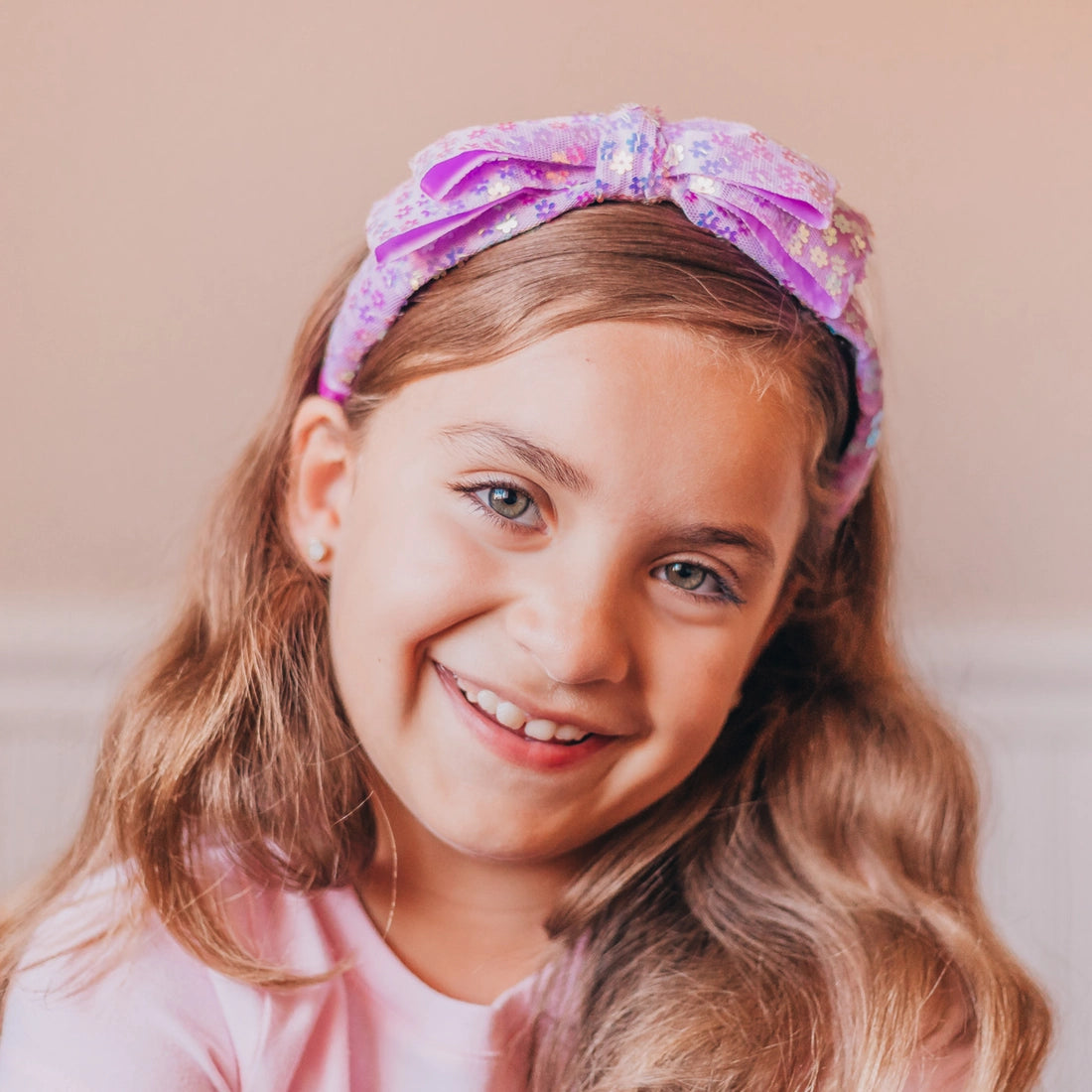 Frog Sac - Big Bow Headband - Double Layer Sequin