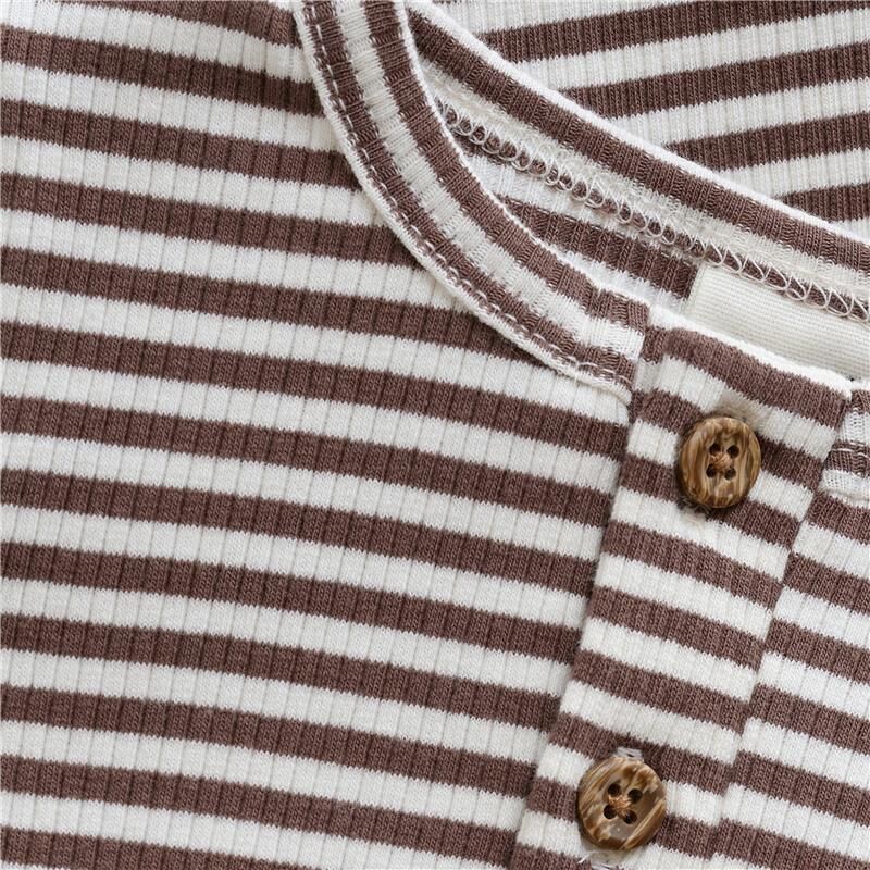 Minymo - LS Bodysuit Striped Brown/White - 3M