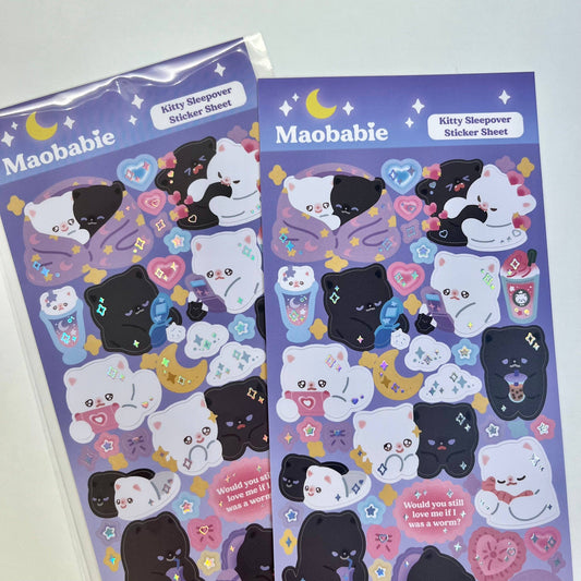 Maobabie - Sticker Sheet - Kitty Sleepover