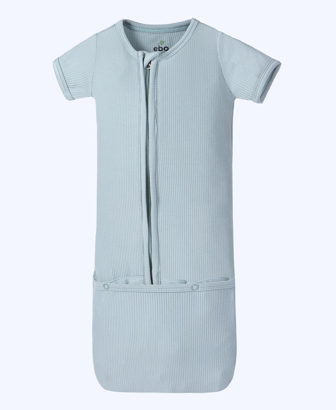 Earth Baby Outfitters-Bamboo Ribbed Short Sleeve Convertible Gown
