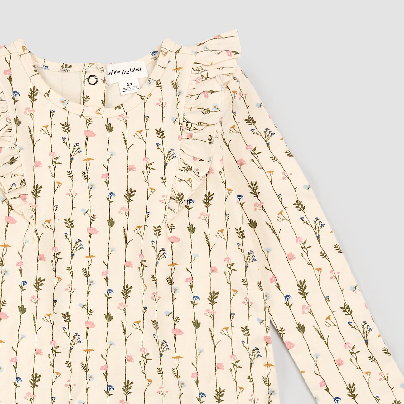Miles The Label Garden Wall Print on Birch Dress- Beige