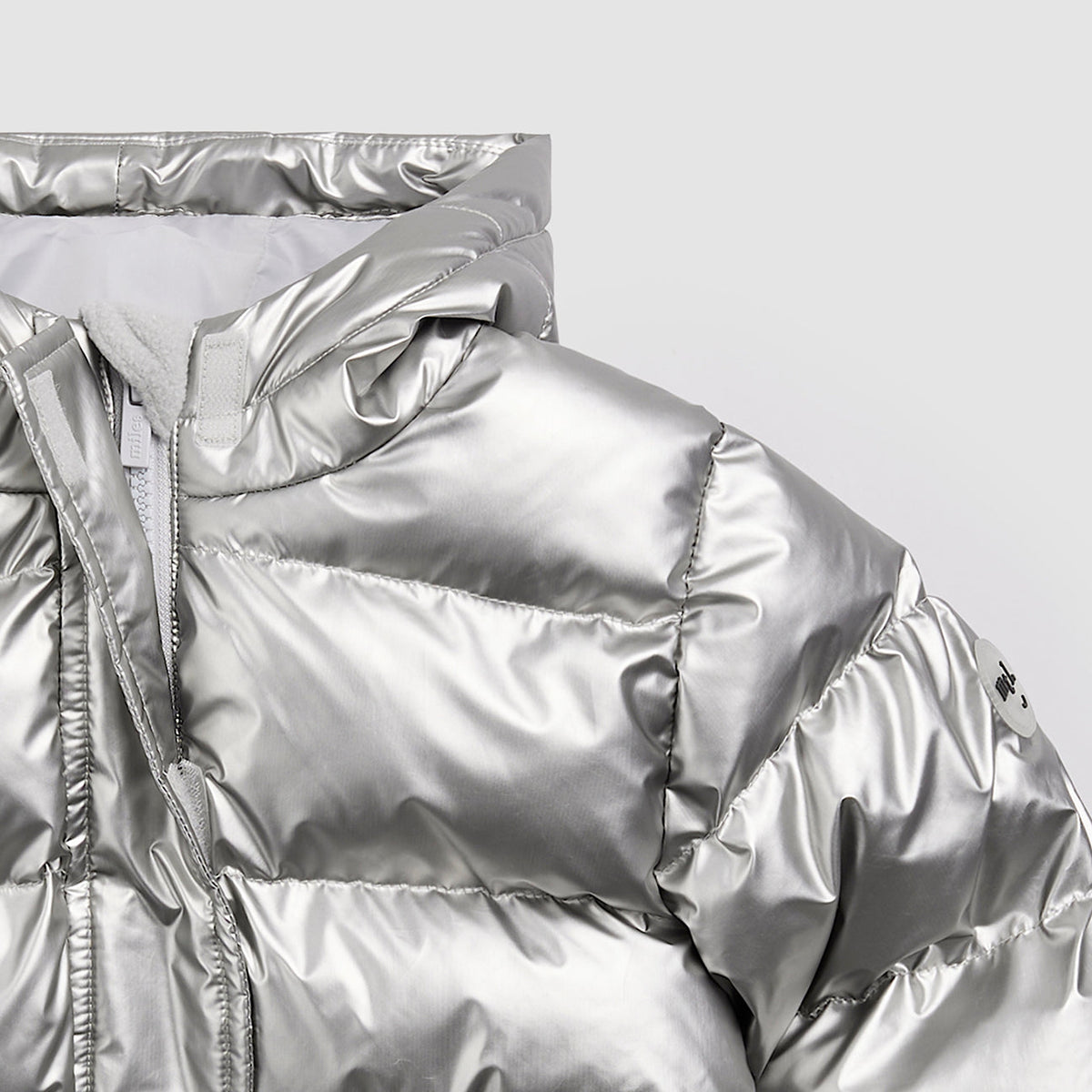 Miles The Label Hooded Mid Weight Coat - Silver