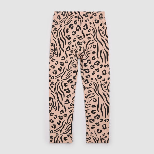 Miles the Label Spots and Stripes Print on Tan Girl's Leggings