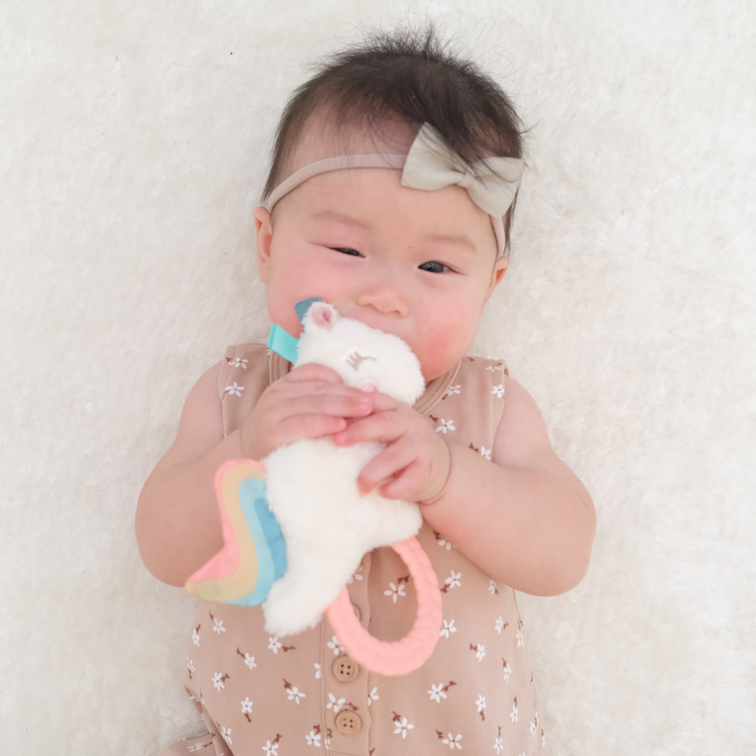 Itzy Ritzy - Ritzy Rattle Pal™ Plush Rattle Pal with Teether: Rainbow