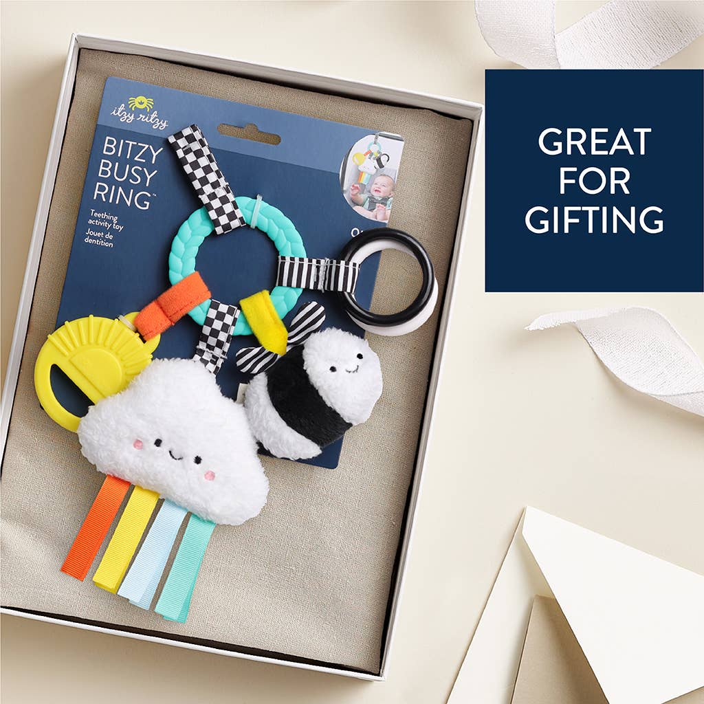 Itzy Ritzy - *NEW OPTION* Bitzy Busy Ring™ Teething Activity Toy: High Contrast
