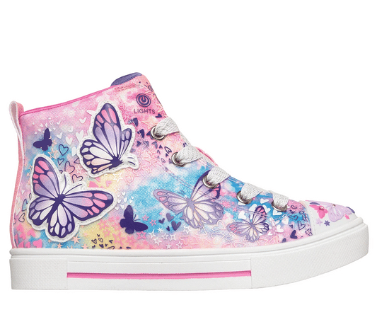 Skechers - Twinkle Sparks: Flutter Daydream Twist Off Laces High Top Light Up Toddler Sneakers