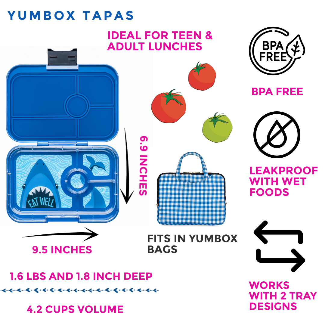 Yumbox - Yumbox Tapas - Leakproof Bento Box 4 or 5 Compartment Trays