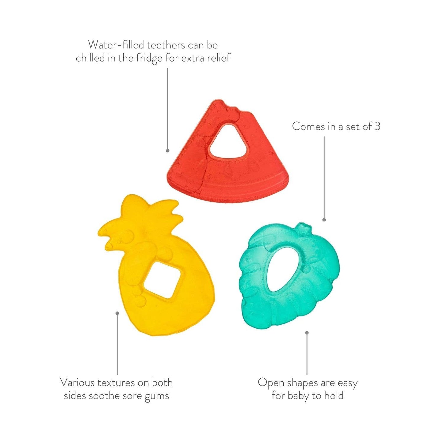 Itzy Ritzy - Cutie Coolers™ Water Filled Teethers (3-pack): Dino