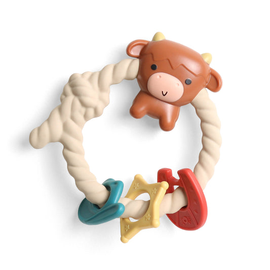 Itzy Ritzy -  Ritzy Rattle™ Silicone Teether Rattles: Highland Cow