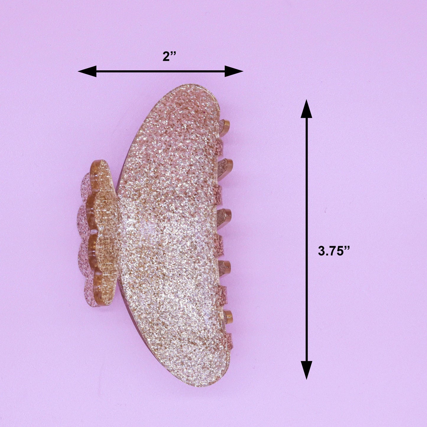 Frog Sac - Medium Round Glitter Hair Claw Clip