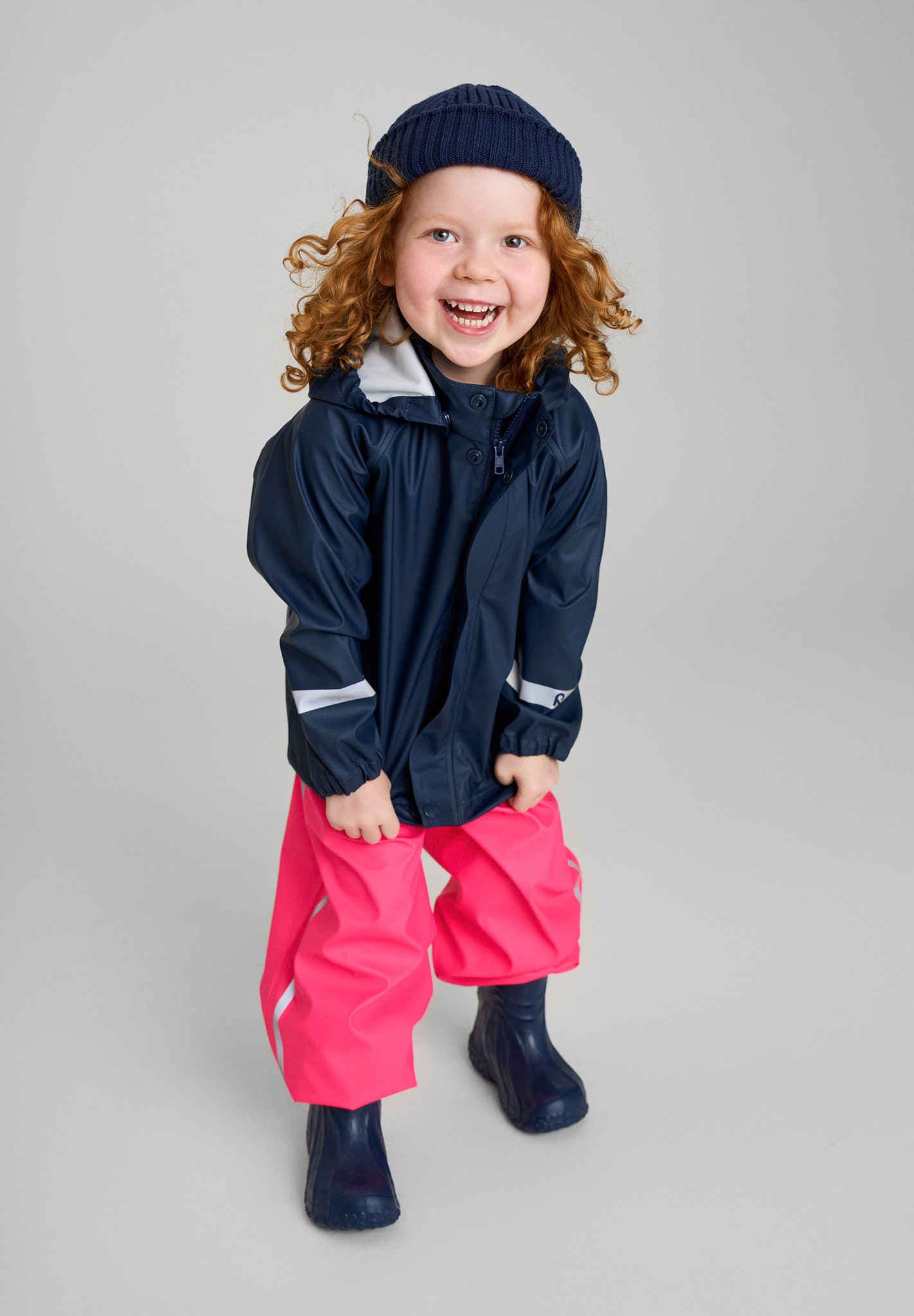 Reima - Lampi Waterproof Rubber Rain Jacket - Navy